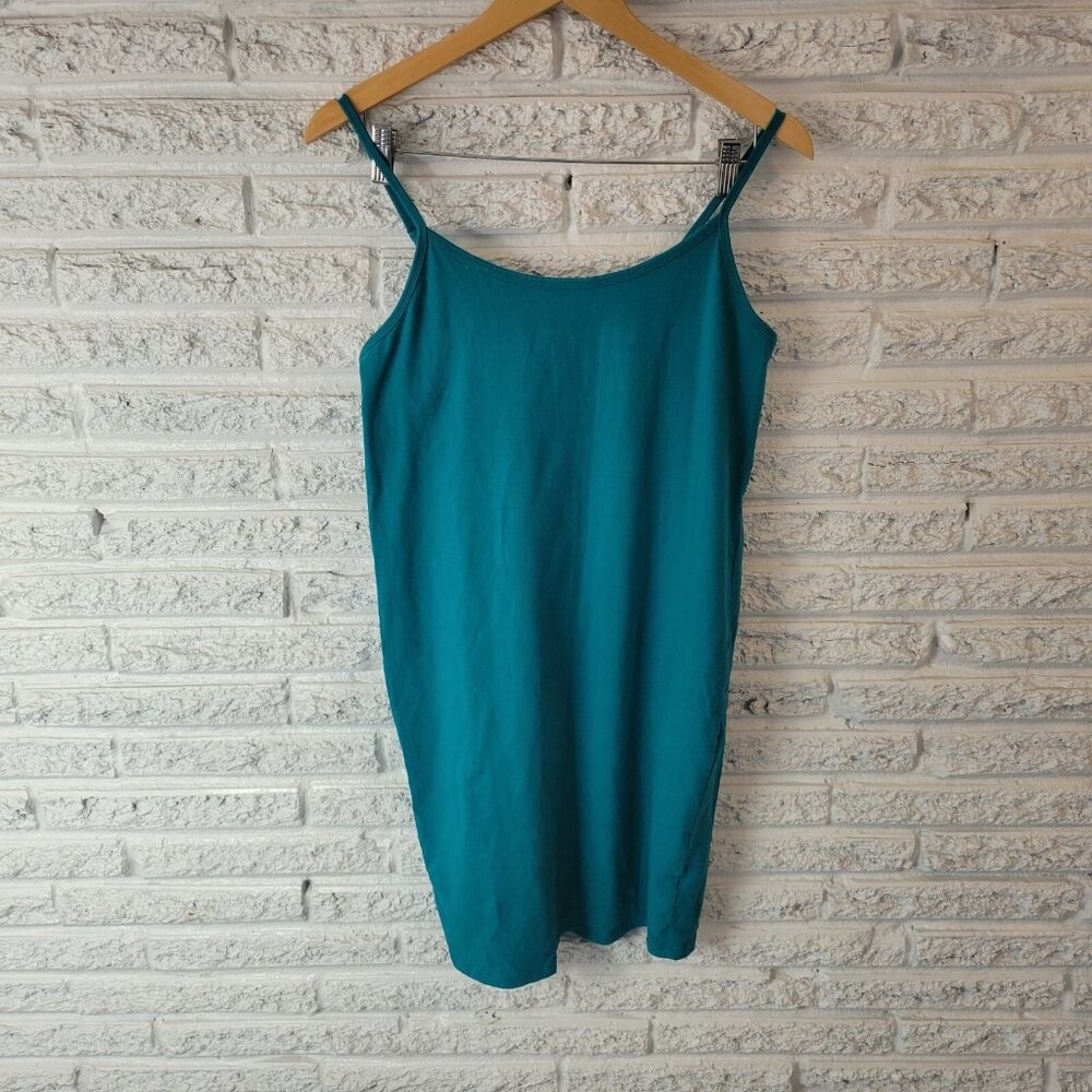 Torrid Dress 1X Plus Size Blue Cotton Stretch Sleeveless Round Neck Mini BLU29E